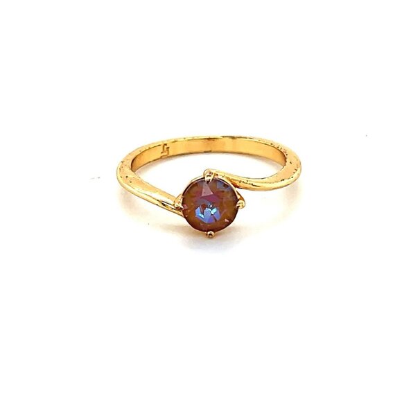 Round Stone Gold Color Ring - Picture 1 of 4